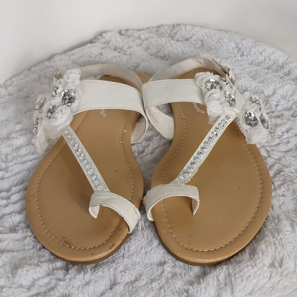 Madeline Stuart Rhinestone Studded Woman's Toe Sandals - Picture 2 of 8